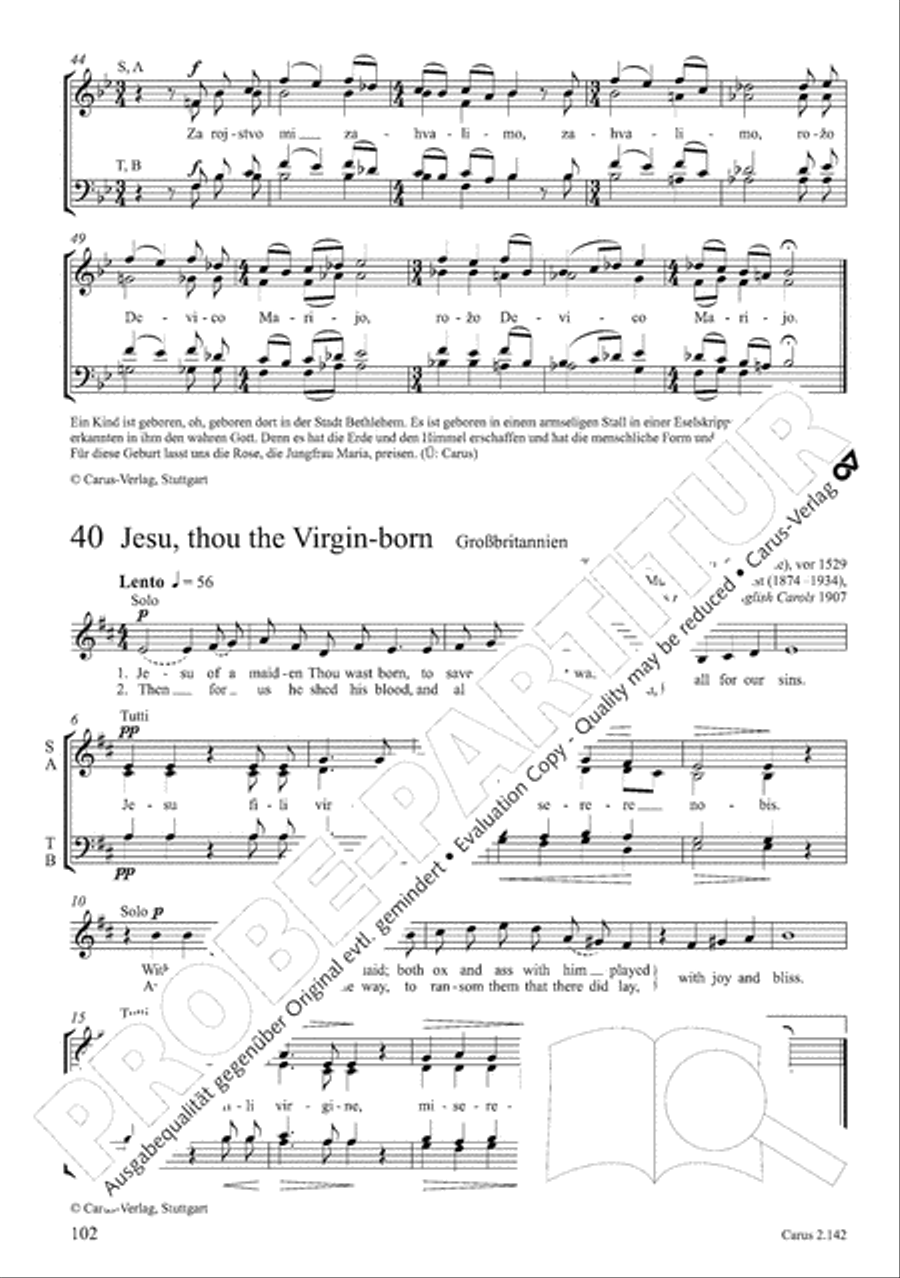 Christmas Carols of the World. Choral collection 4-Part scores gallery preview page 86