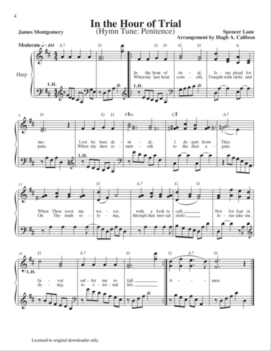 A Hymn A Day Volume 5 Harp scores gallery preview page 5