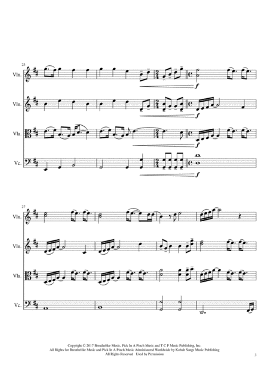 Never Enough String Quartet scores gallery preview page 3