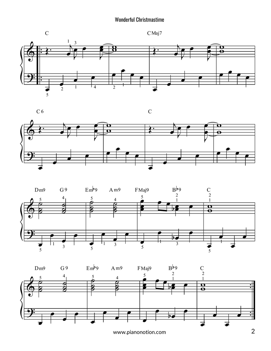 Wonderful Christmastime Wonderful Christmastime Easy Piano scores gallery preview page 2