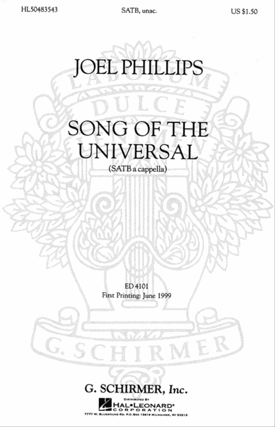 Song of the Universal A Cappella scores gallery preview page 1