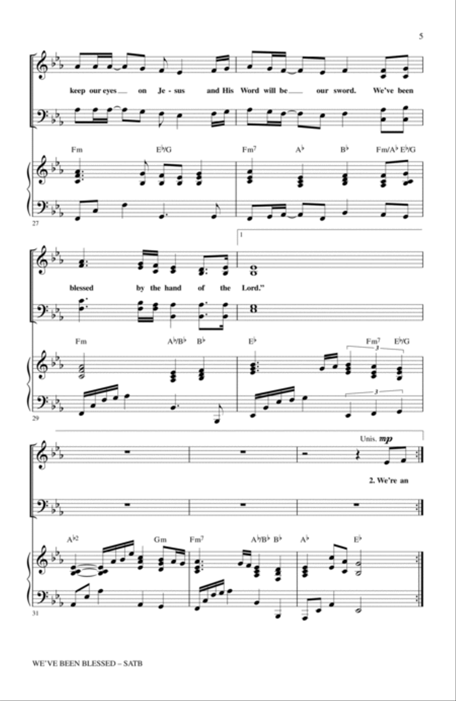 We've Been Blessed 4-Part scores gallery preview page 4