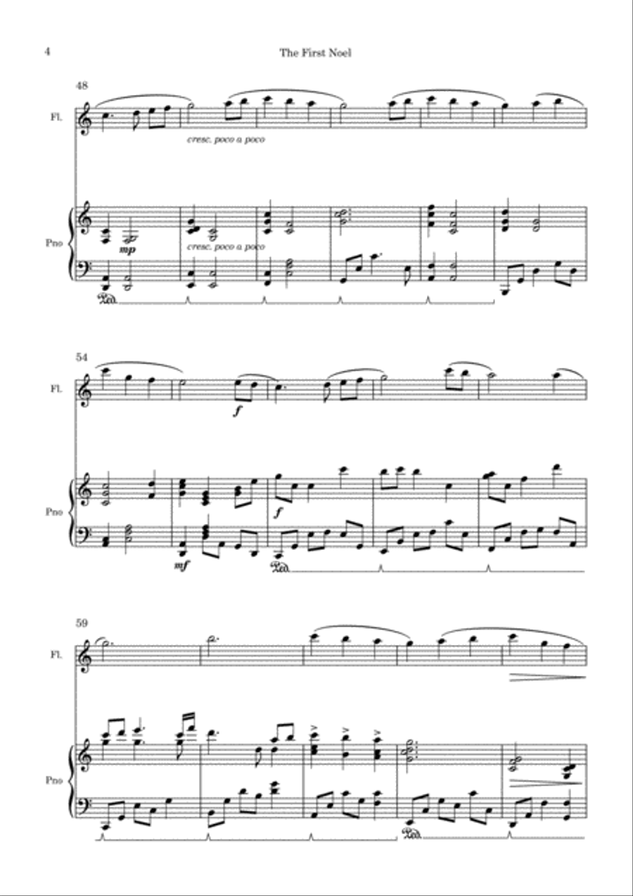 The First Noel (O Primeiro Natal) - Piano and Flute Woodwind Ensemble scores gallery preview page 5