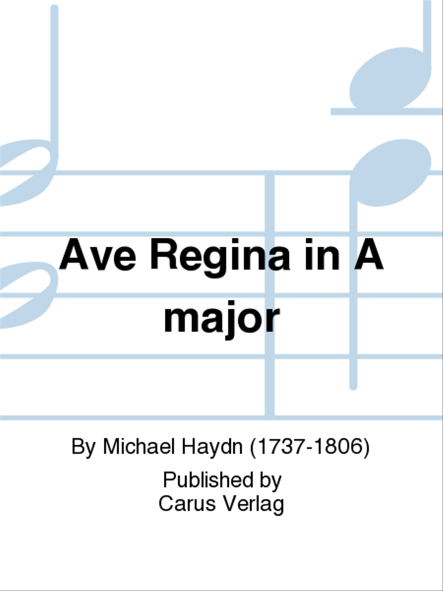 Ave Regina in A major Ave Regina in A major Soprano Voice scores gallery preview page 1