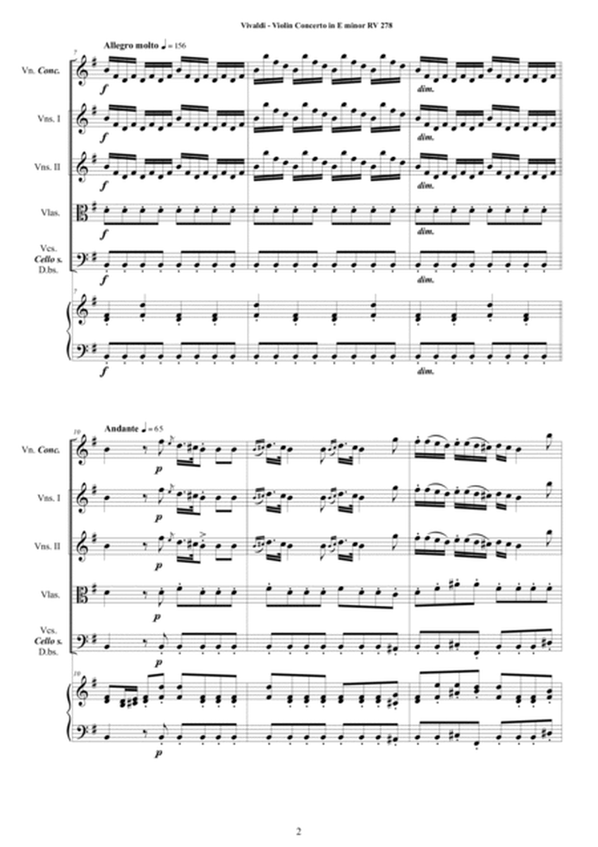 Vivaldi - Violin Concerto in E minor RV 278 for Violin, Strings and Cembalo image number null