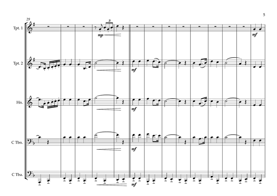 Gabonaise National Anthem for Brass Quintet Brass Quintet scores gallery preview page 5