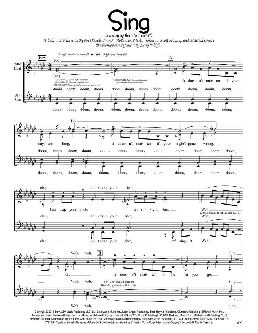 Sing SSAA scores gallery preview page 1