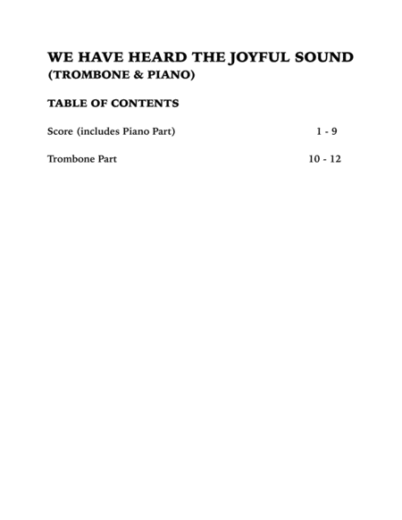 We Have Heard the Joyful Sound (Jesus Saves): Trombone and Piano image number null