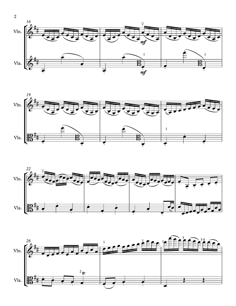 D. Scarlatti Sonata in B-minor K.27 for violin and viola String Duet scores gallery preview page 2