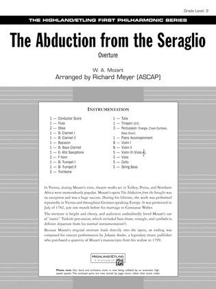 Book cover for The Abduction from the Seraglio: Score