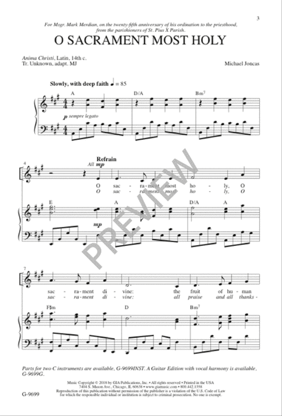 O Sacrament Most Holy O Sacrament Most Holy 4-Part scores gallery preview page 4