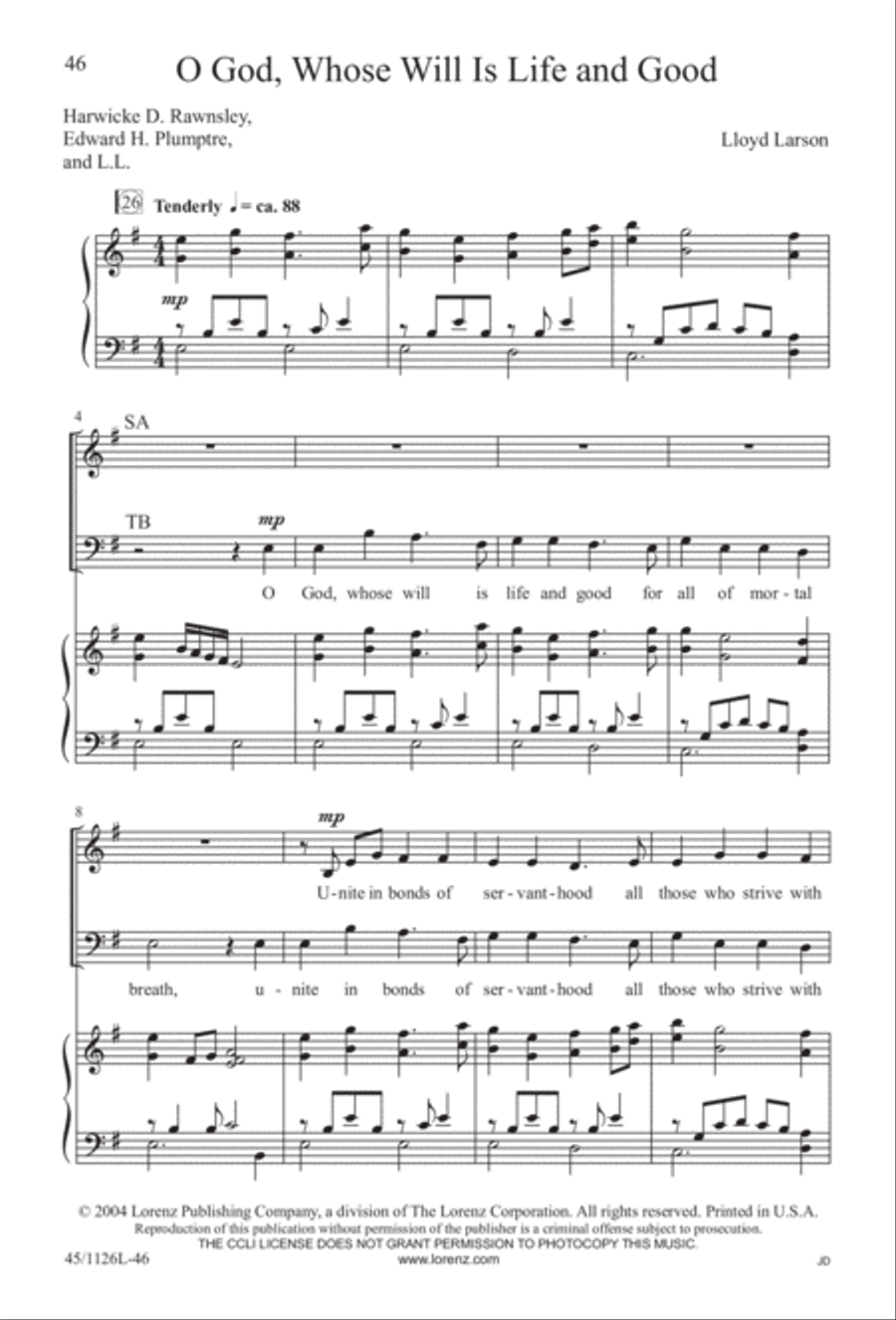 Prayers for the Nations 4-Part scores gallery preview page 47