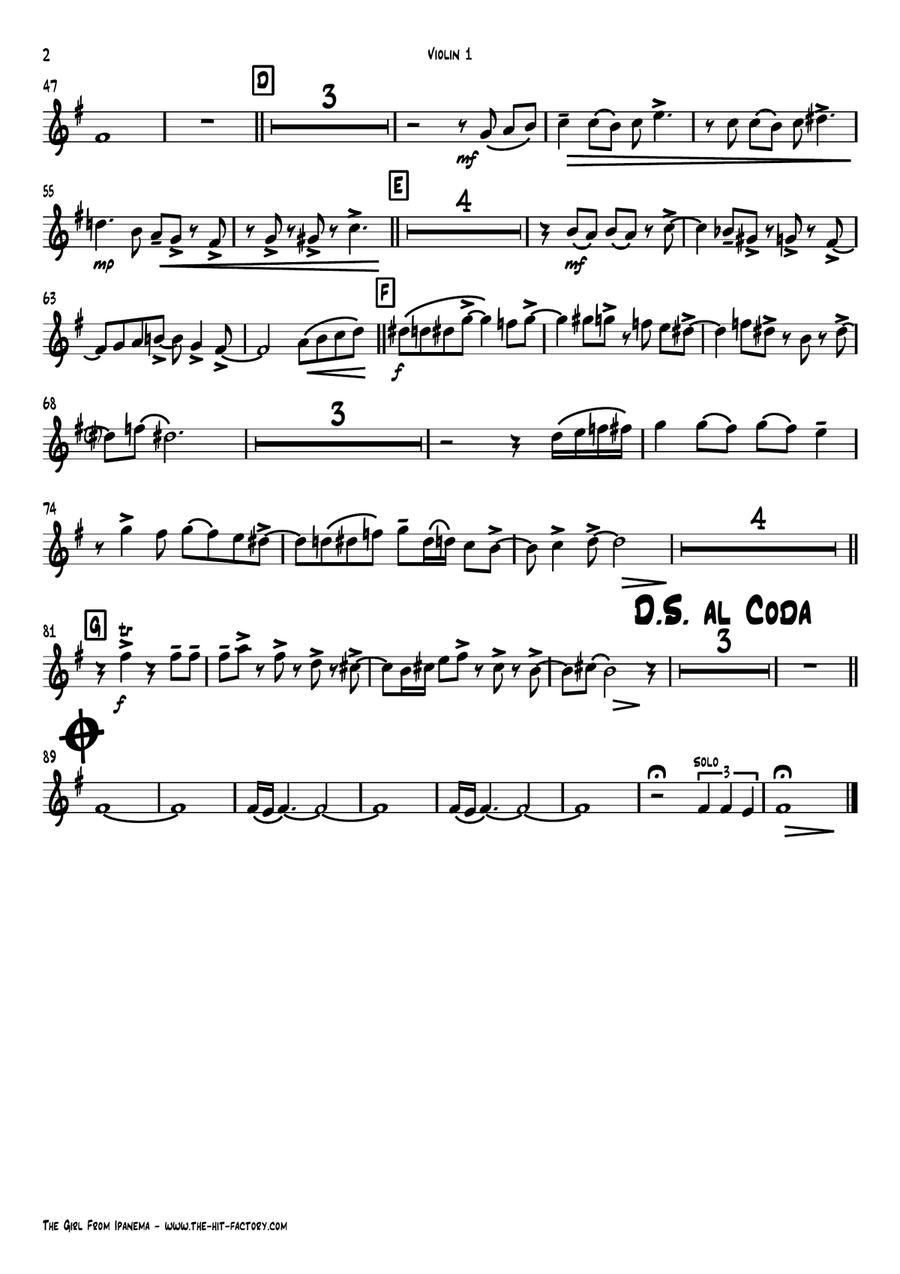 The Girl From Ipanema (Garota De Ipanema) String Orchestra scores gallery preview page 6