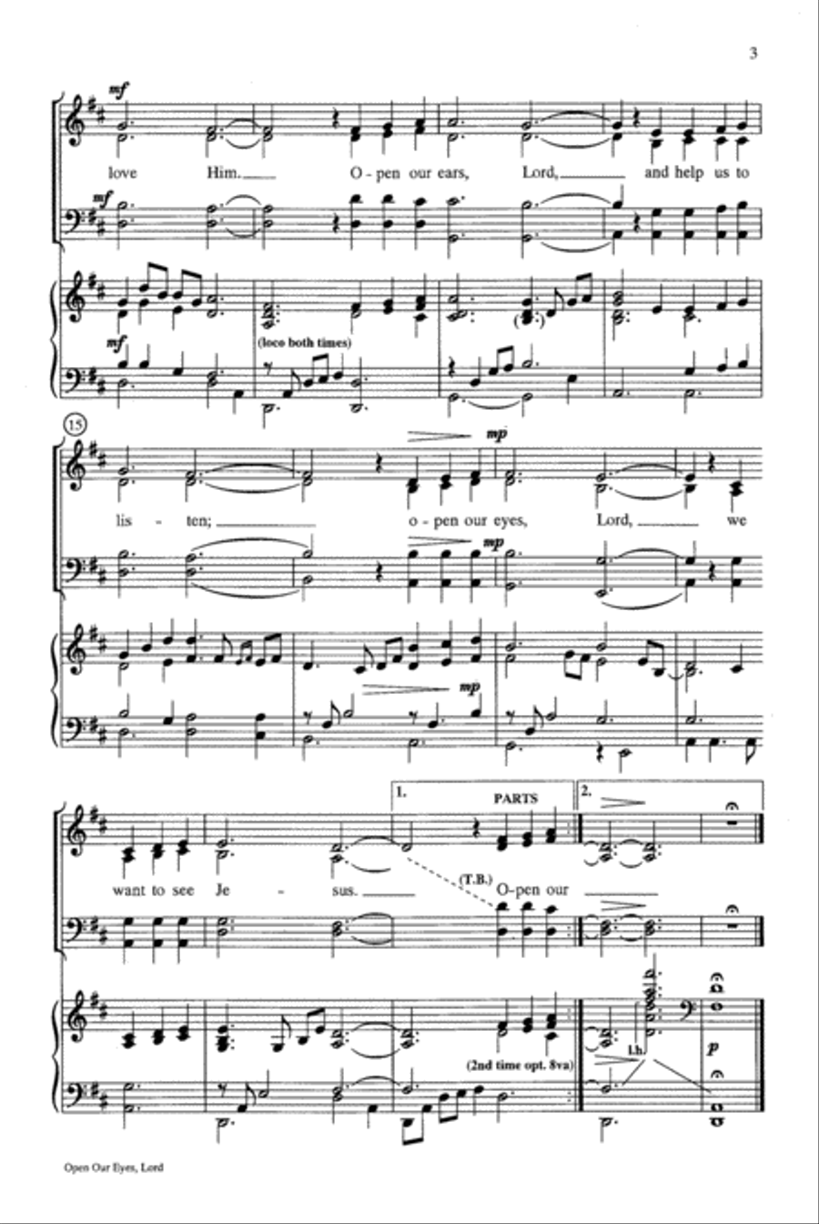 Open Our Eyes, Lord / Benediction 4-Part scores gallery preview page 3