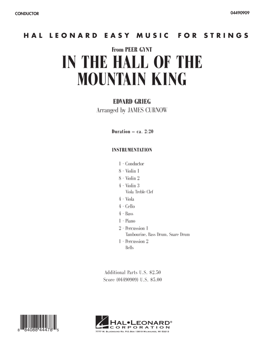 In the Hall of the Mountain King - Full Score Orchestra scores gallery preview page 1