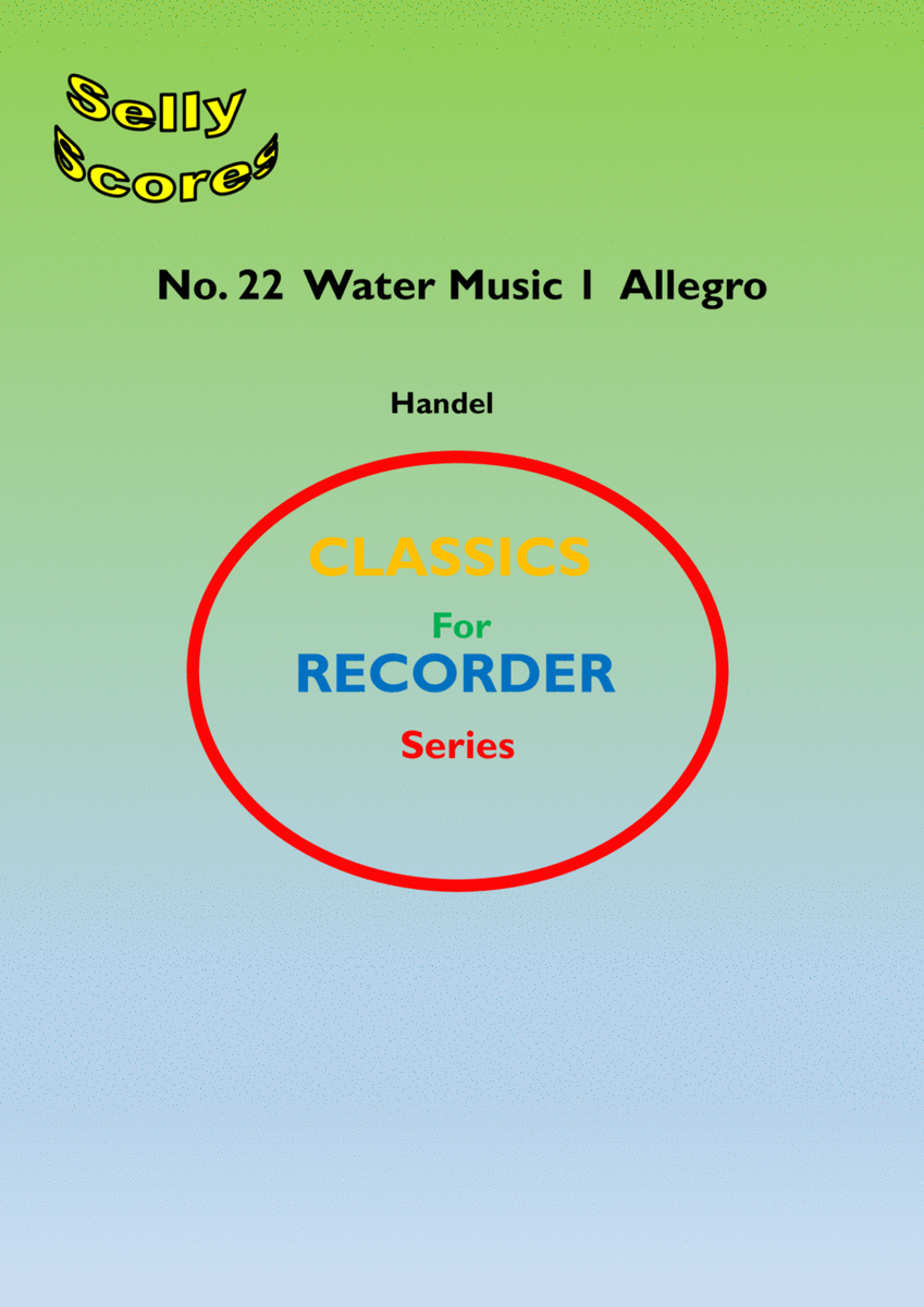CLASSICS FOR RECORDER SERIES 22 Water Music 1 Allegro for 2 Descant Recorders image number null