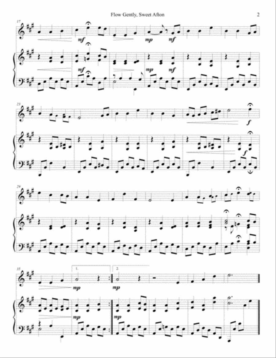 Flow Gently, Sweet Afton Woodwind Duet scores gallery preview page 3