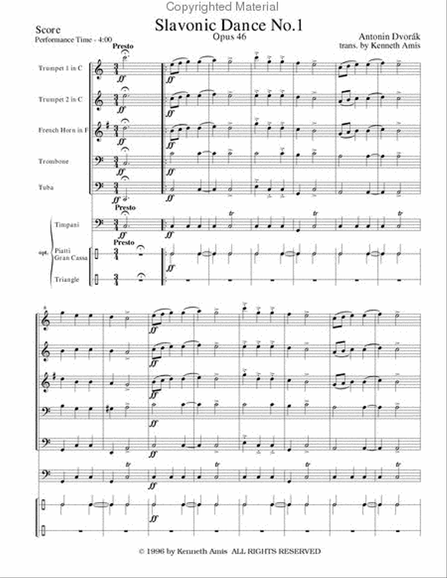 Slavonic Dance No.1, Op.46 Horn scores gallery preview page 2