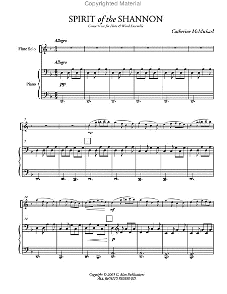 Spirit of the Shannon (piano reduction) Flute Solo scores gallery preview page 2