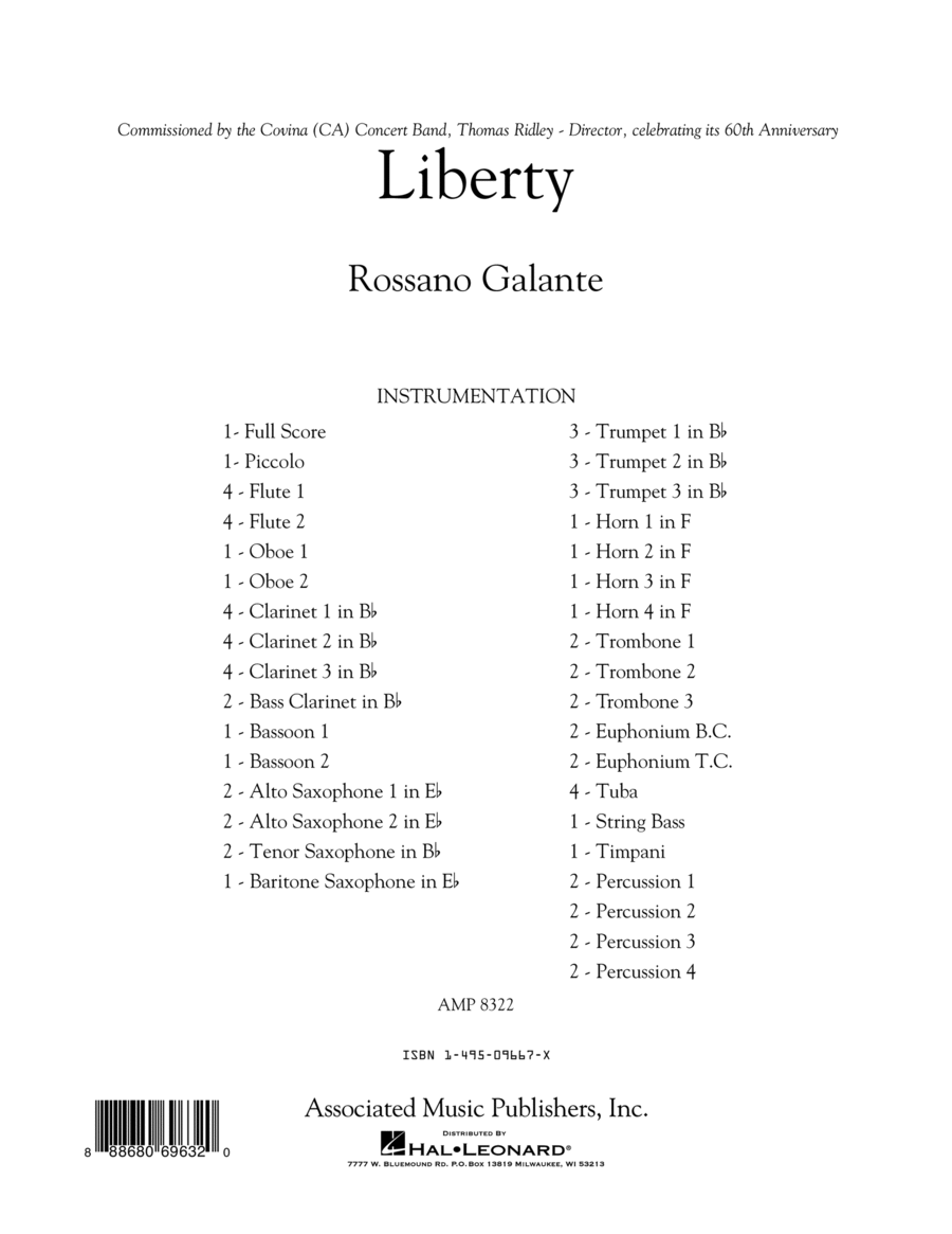 Liberty - Conductor Score (Full Score) Concert Band scores gallery preview page 1