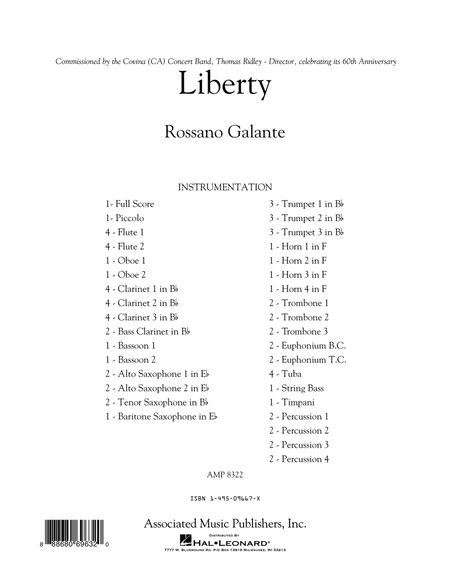 Liberty - Conductor Score (Full Score)