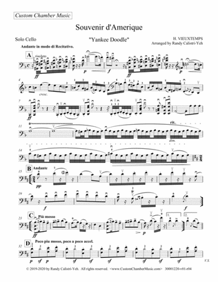 Souvenir d'Amerique (Variations on "Yankee Doodle") (solo cello or viola)