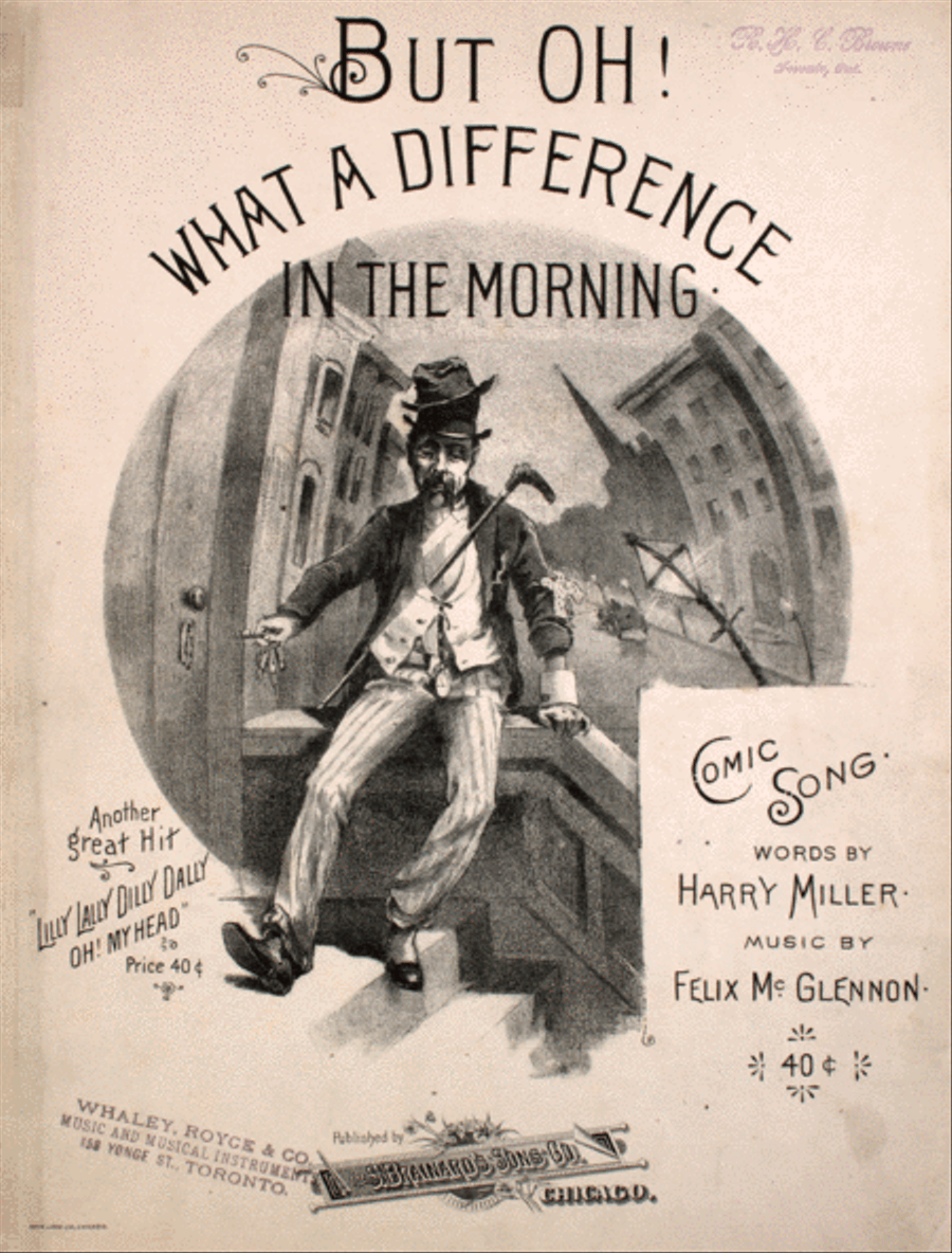But Oh! What a Difference in the Morning. Comic Song Voice scores gallery preview page 1