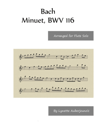 Book cover for Minuet, BWV 116 - Flute Solo