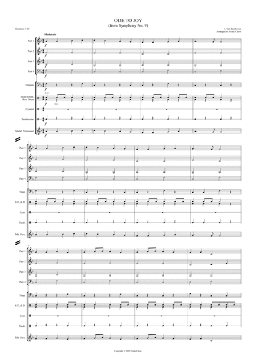 Ode To Joy (from Symphony No. 9) (Orchestra/Concert Band Flexible Instrumentation) Concert Band scores gallery preview page 3