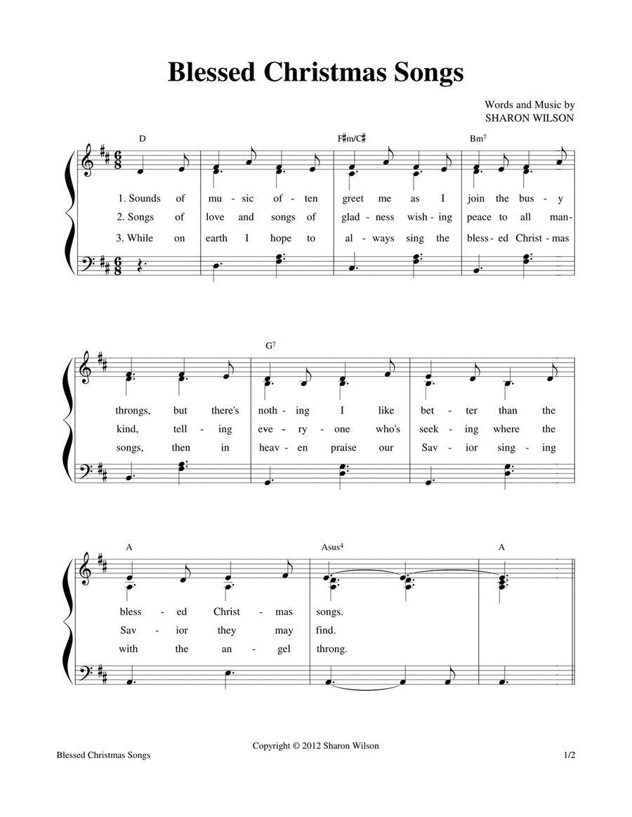 Blessed Christmas Songs Easy Piano scores gallery preview page 1