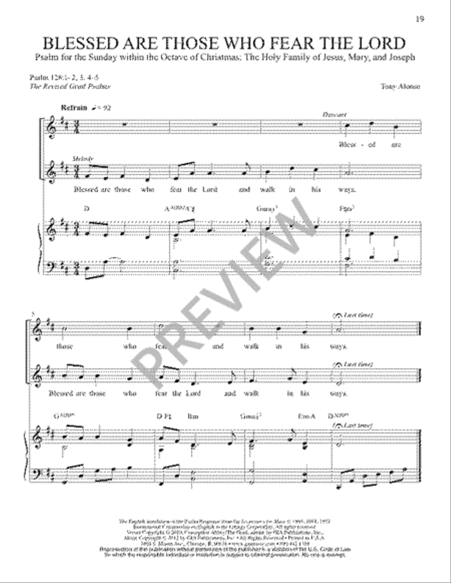 The Lyric Psalter, Year B Easy Piano scores gallery preview page 21