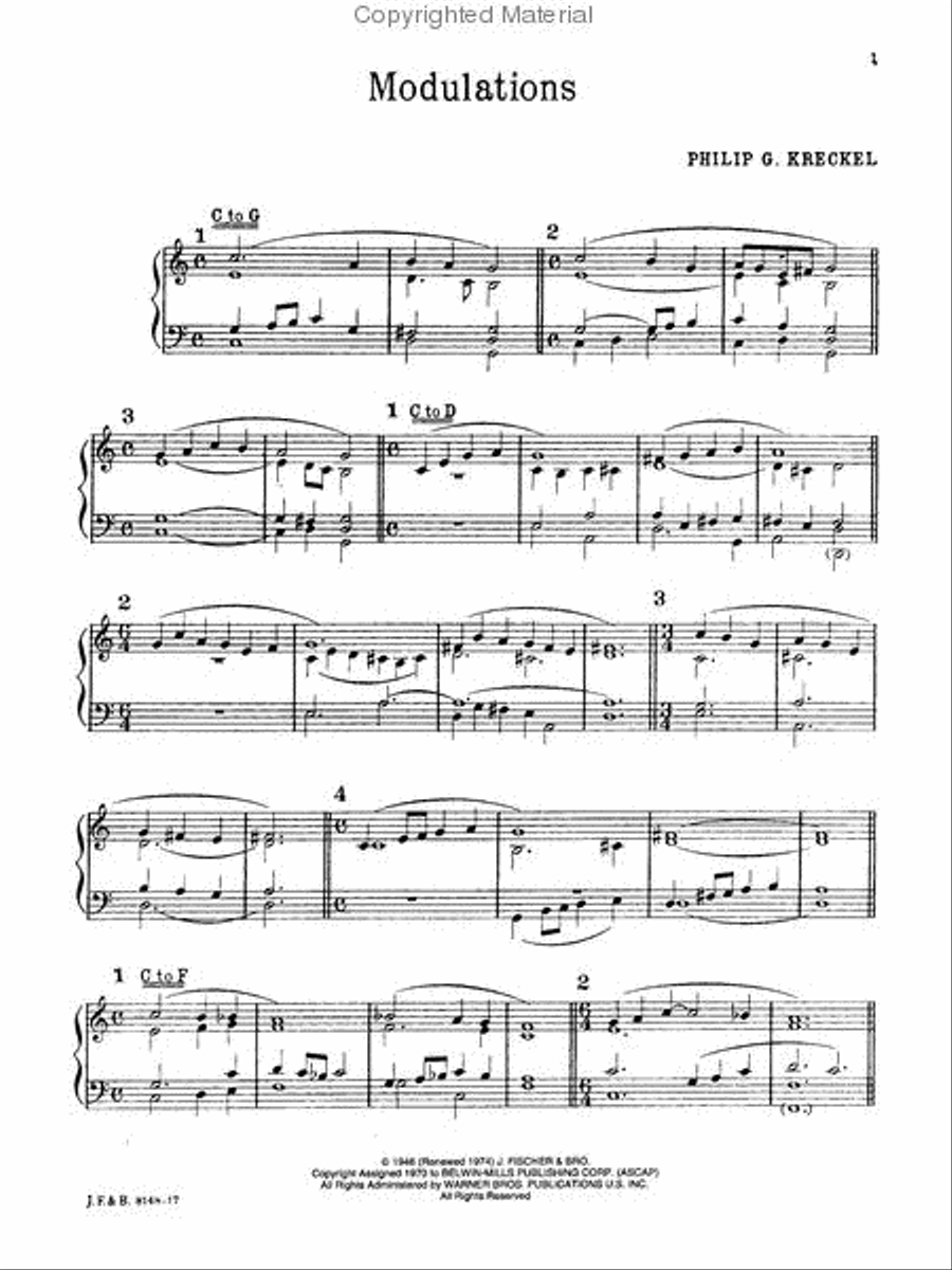 Modulations for Organists, Pianists and Students