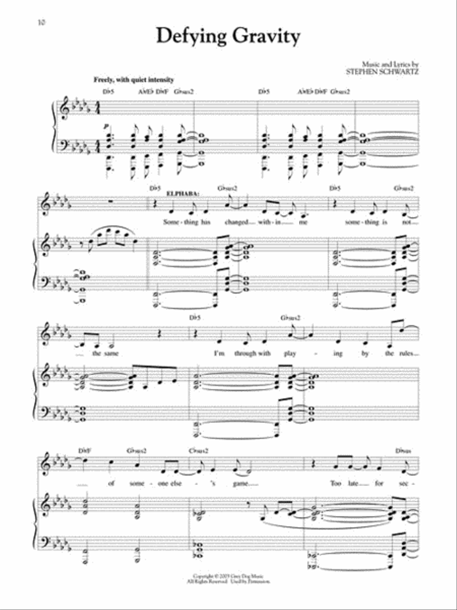 Wicked Piano, Vocal scores gallery preview page 3