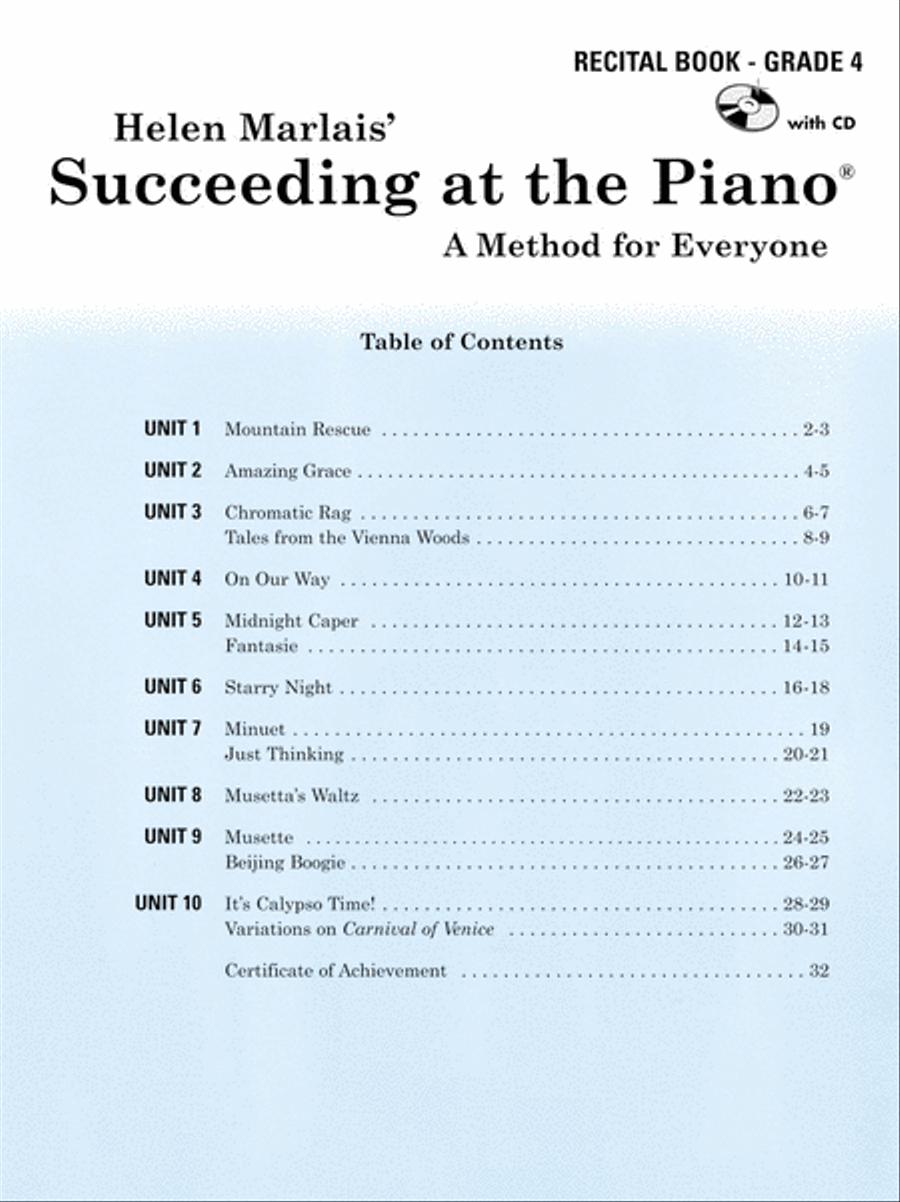 Succeeding at the Piano, Recital Book - Grade 4 Piano Method scores gallery preview page 3