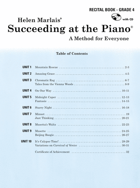 Succeeding at the Piano, Recital Book - Grade 4
