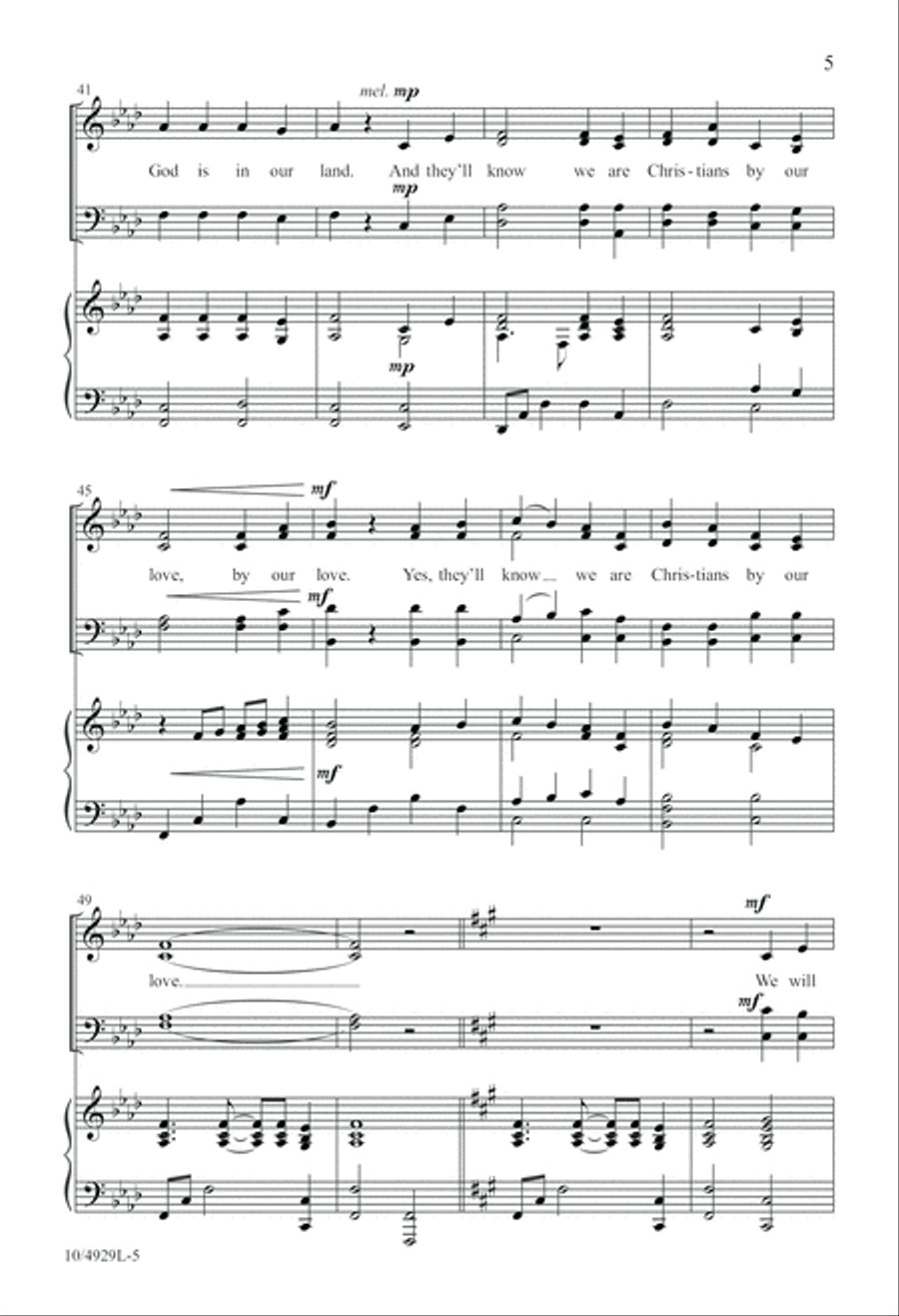 They'll Know We Are Christians 4-Part scores gallery preview page 5