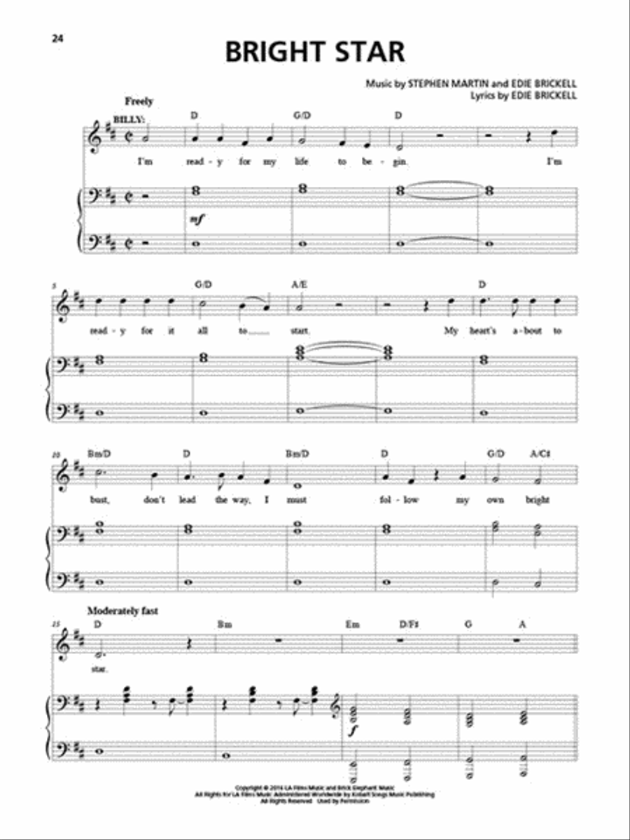 Bright Star Piano, Vocal, Guitar scores gallery preview page 5