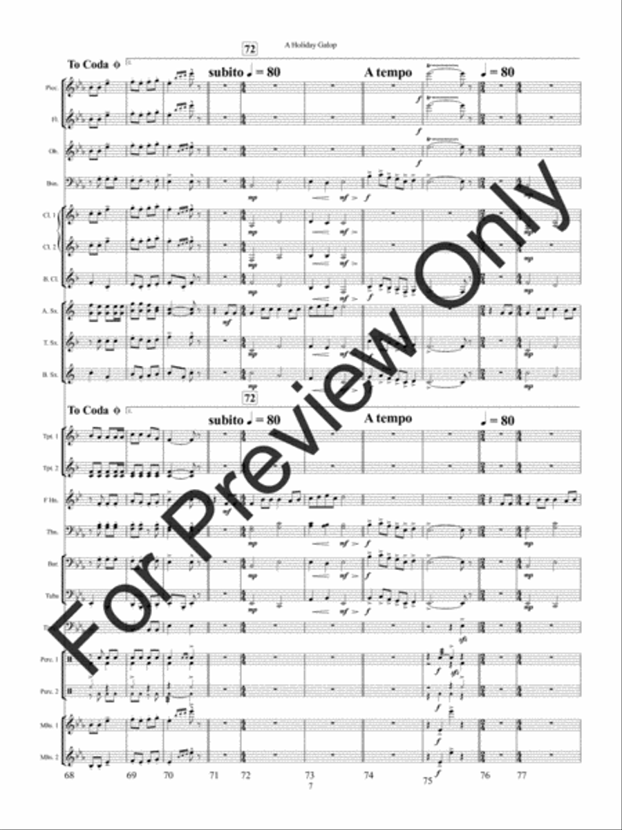A Holiday Galop (Score) A Holiday Galop (Score) Concert Band scores gallery preview page 10