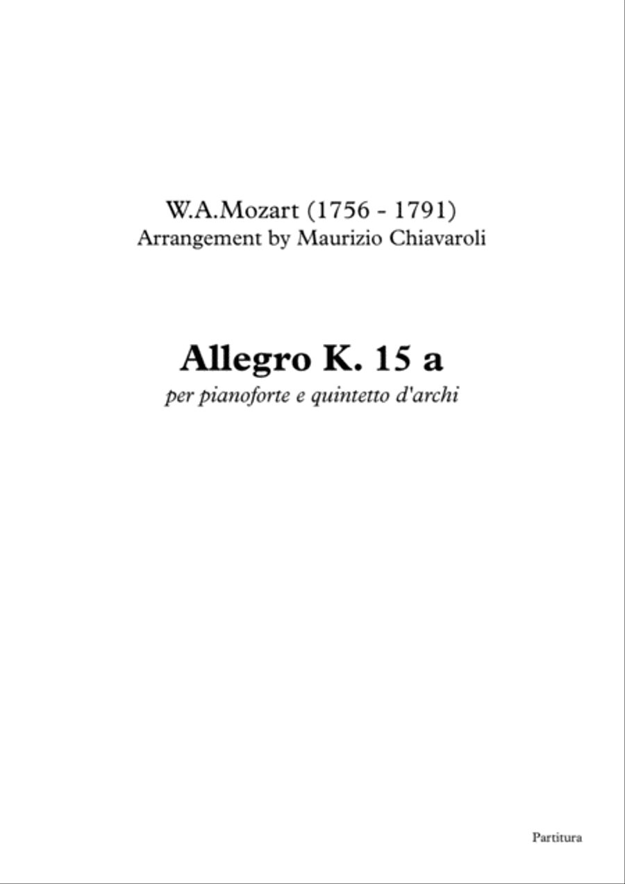 Allegro k. 15 a String Orchestra scores gallery preview page 1