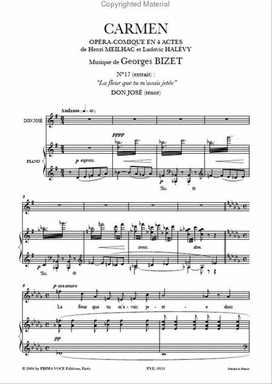 La fleur que tu m'avais jetee from Carmen Tenor Voice scores gallery preview page 2