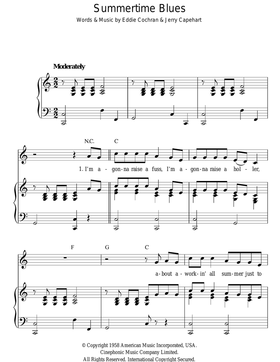 Summertime Blues Acoustic Guitar scores gallery preview page 1