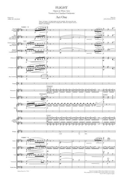 Flight by Jonathan Dove Orchestra - Sheet Music