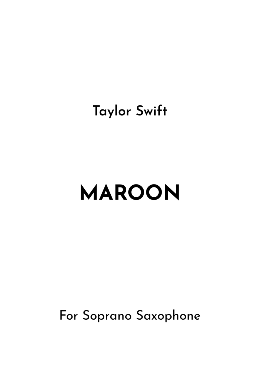 Maroon Maroon Soprano Saxophone scores gallery preview page 1