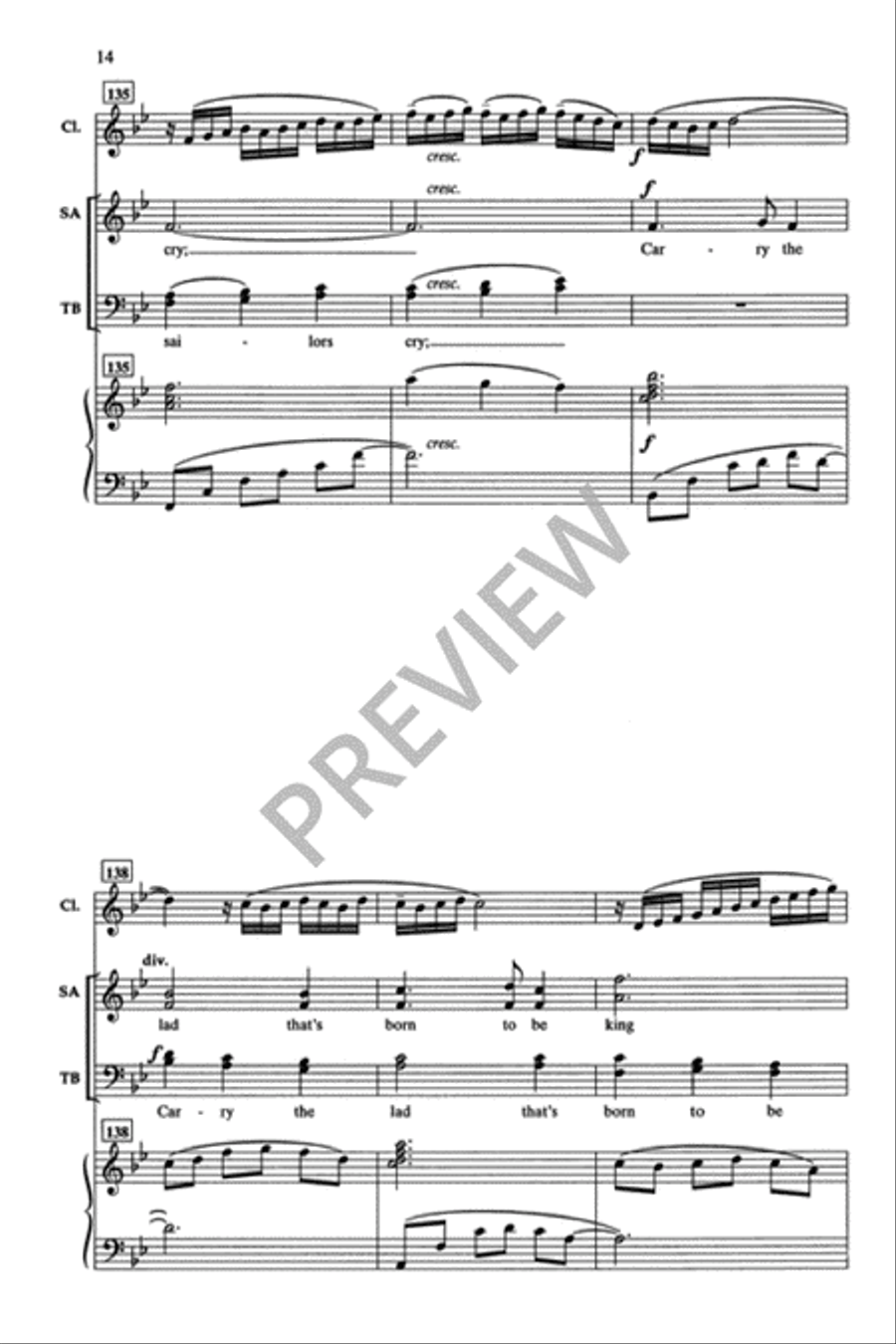 Over the Sea to Skye 4-Part scores gallery preview page 15