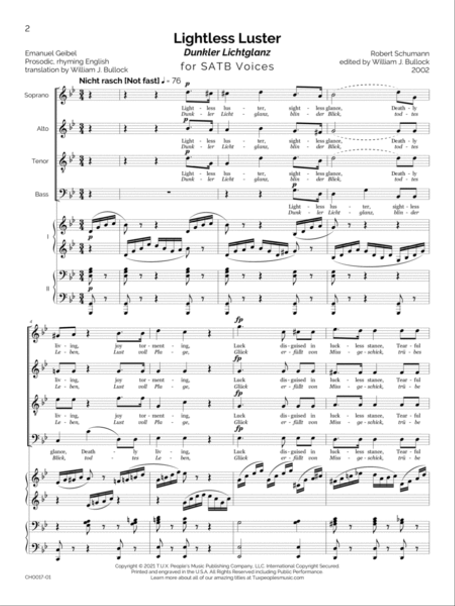 Lightless Luster (Dunkler Lichtglanz) 4-Part scores gallery preview page 2