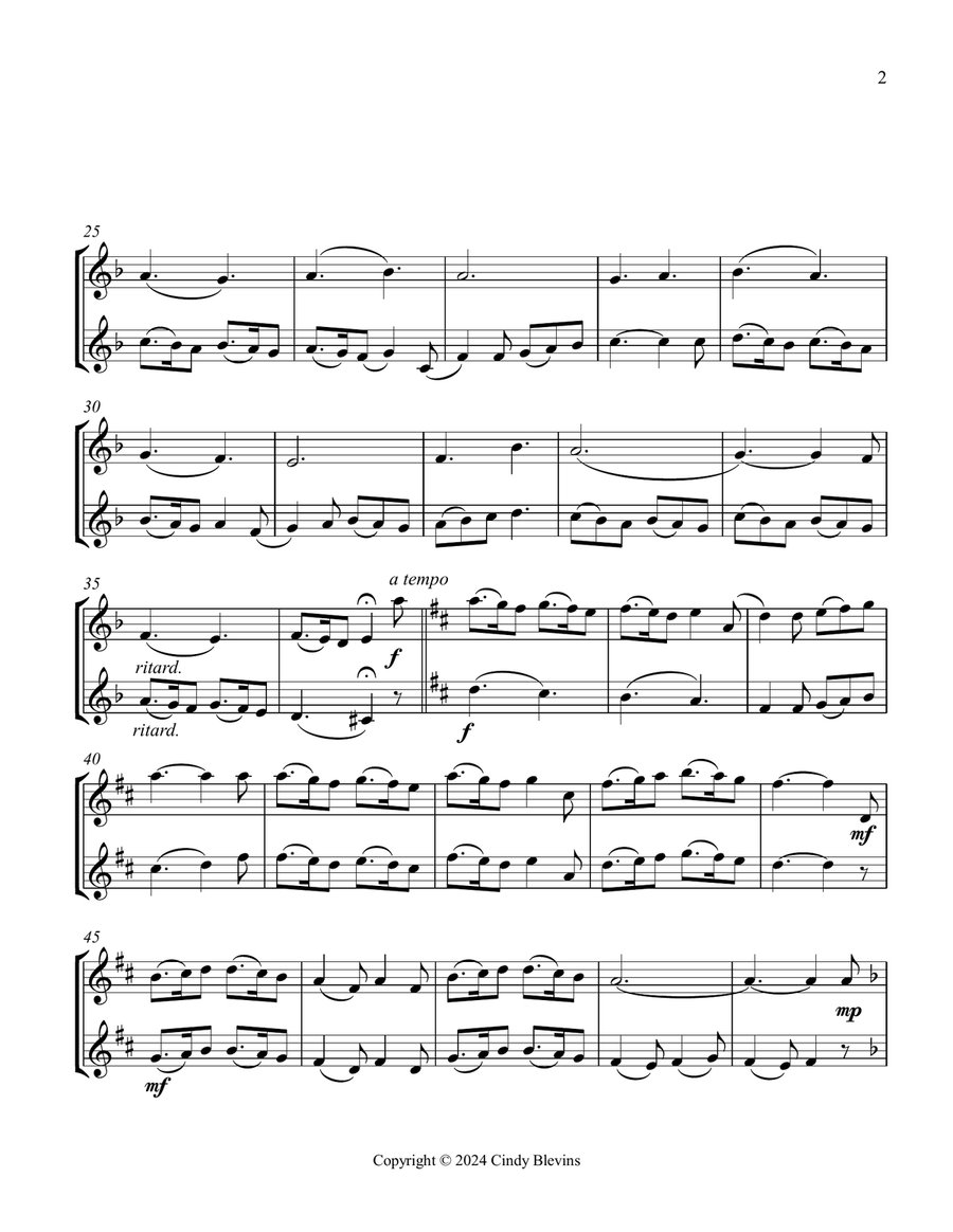 Gesu Bambino, for Violin Duet String Duet scores gallery preview page 3