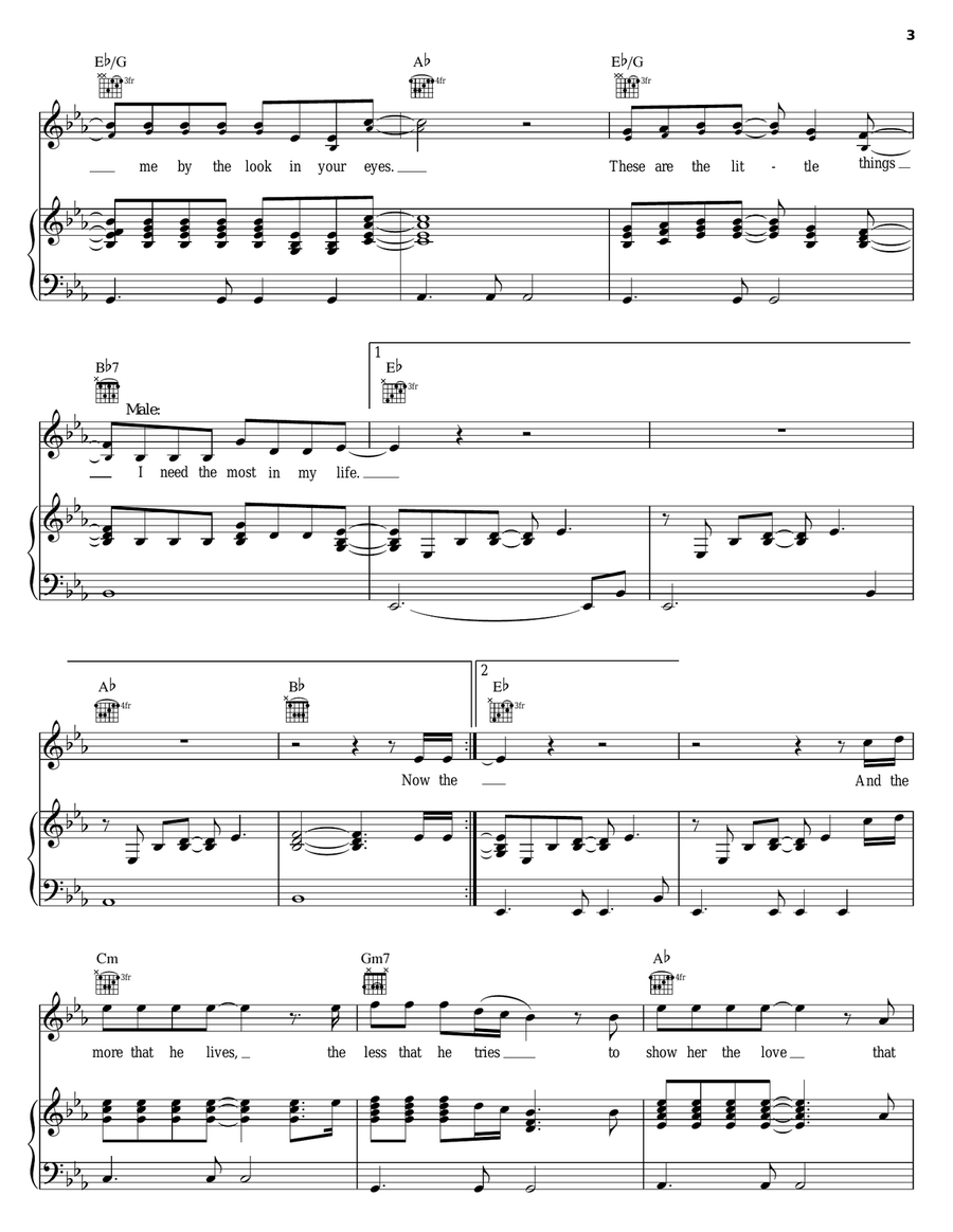 Buy Me A Rose Piano, Vocal, Guitar scores gallery preview page 3
