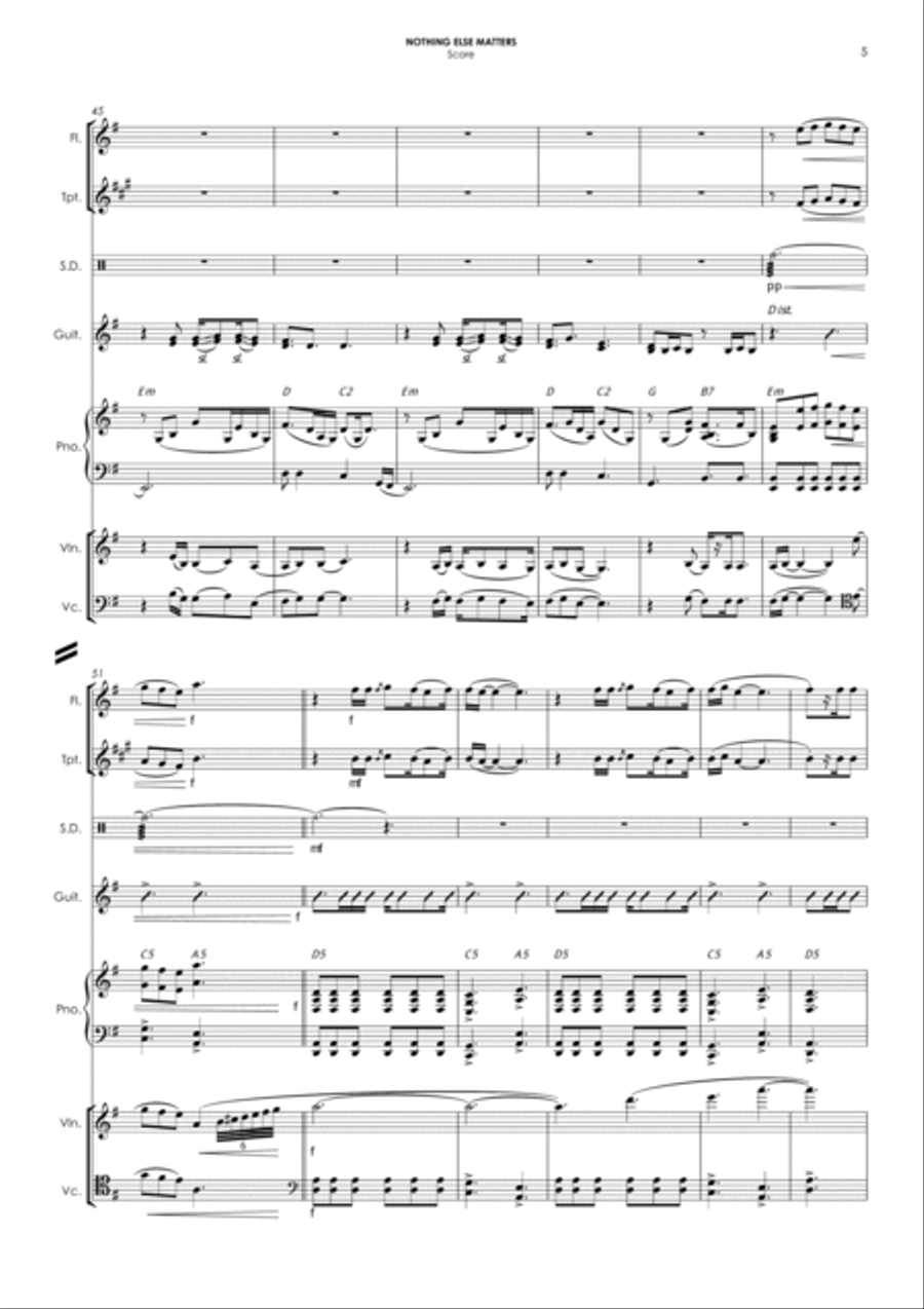 Nothing Else Matters Small Ensemble scores gallery preview page 5