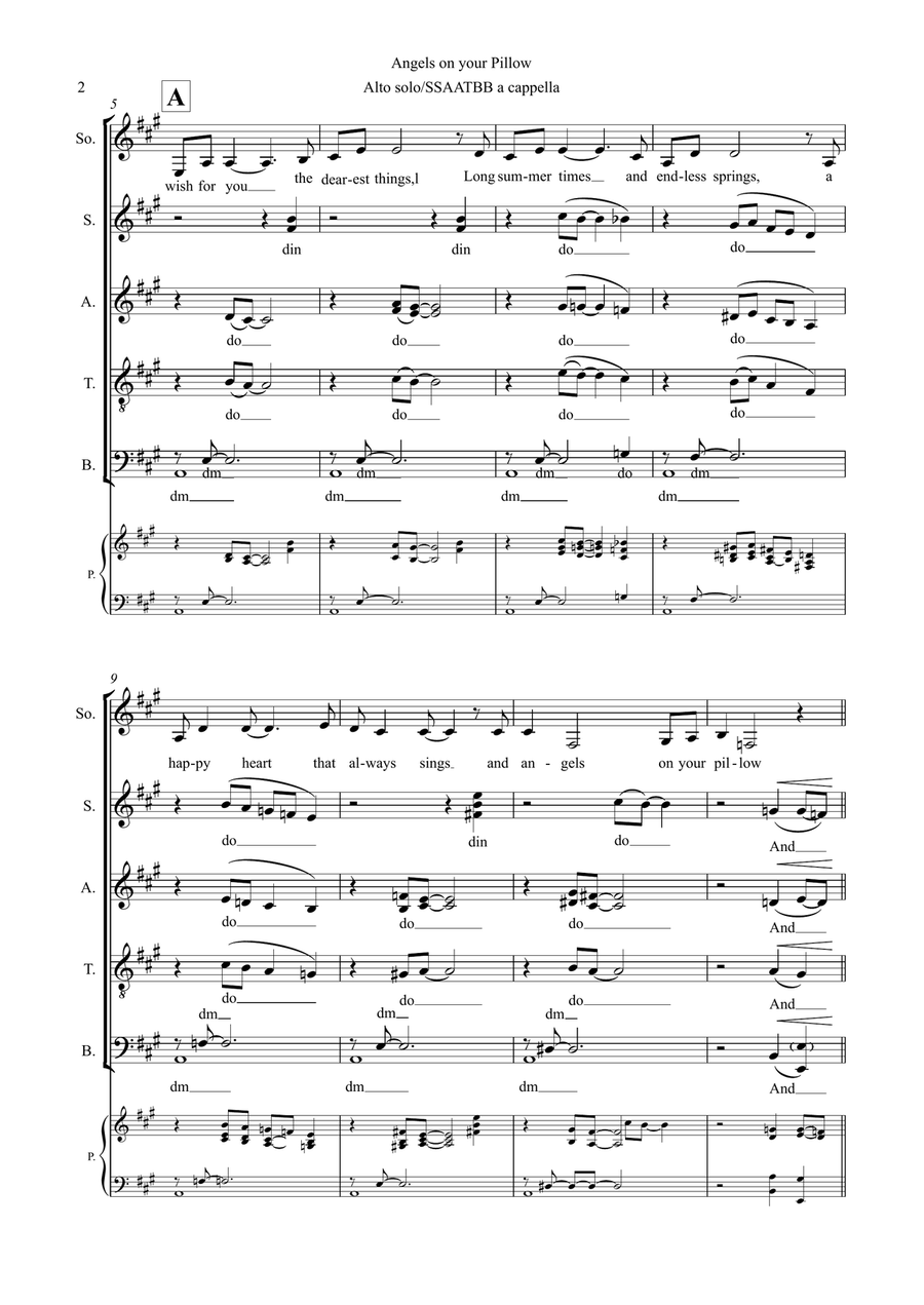 Angels On Your Pillow Divisi scores gallery preview page 2