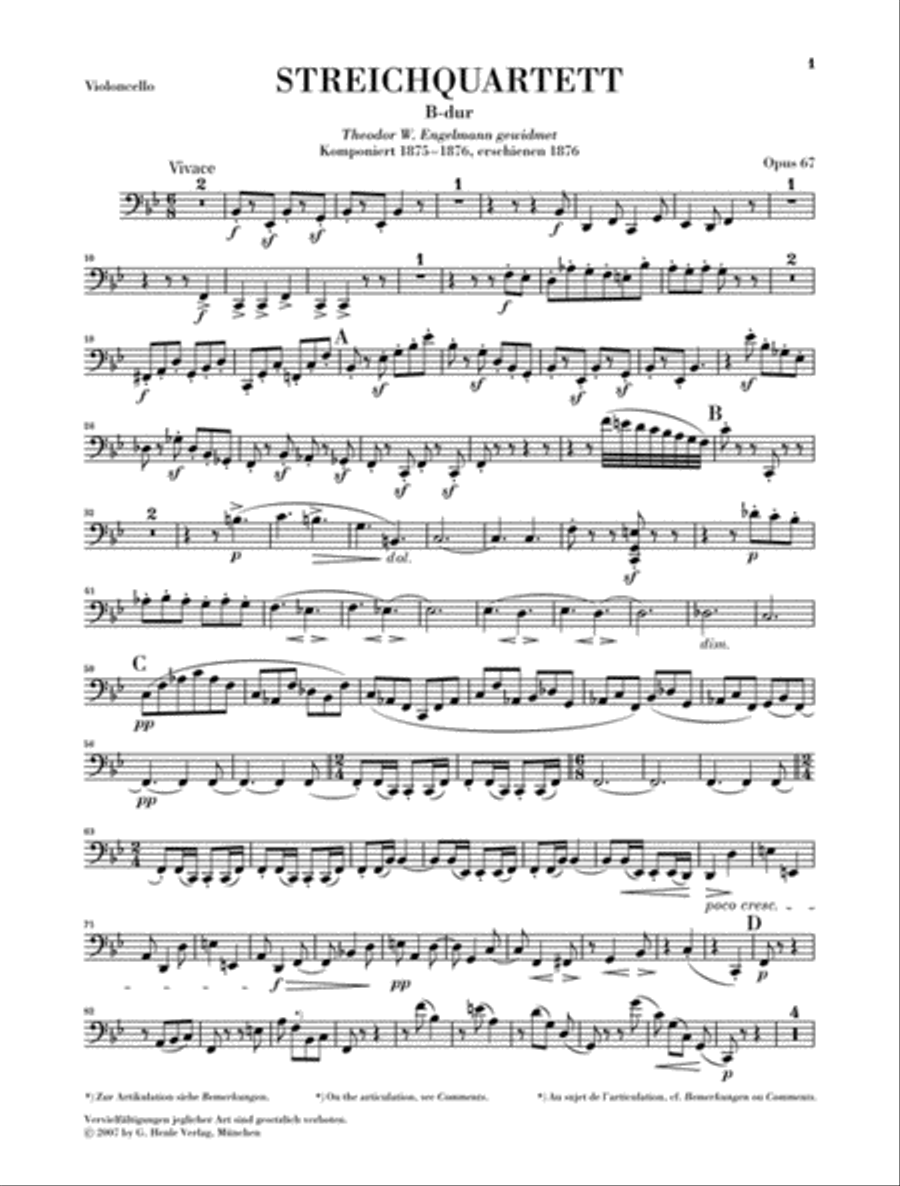String Quartet in B-flat Major, Op. 67 String Quartet scores gallery preview page 5